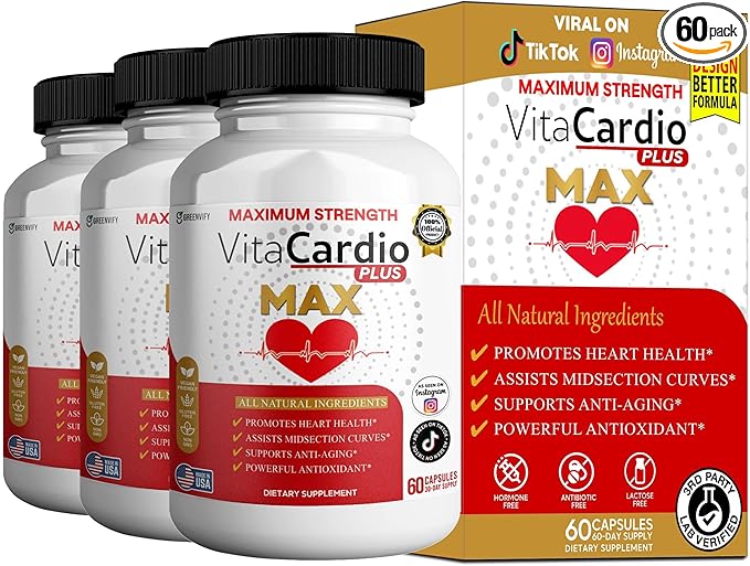 VitaCardio Plus Max Heart Health Supplement Japanese Knotweed Resveratrol Blend 60 Capsules (3)