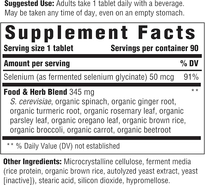 INNATE Response Formulas Selenium - Mineral Supplement For Immune System Support - Vegan Gluten-Free and Non-GMO - Made Without 9 Food Allergens - 90 tablets (90 Servings)