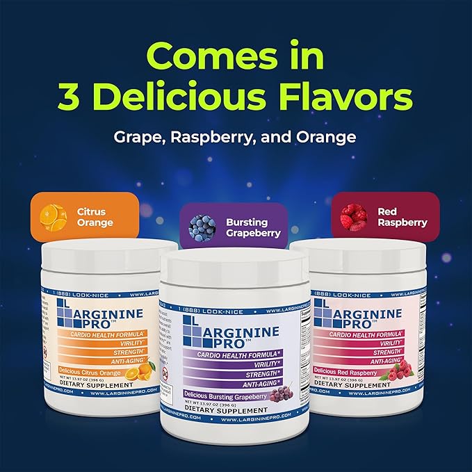 L-ARGININE PRO | 5500mg L-Arginine Plus L-Citrulline 1100mg Orange Powder Drink Mix Supplement for Increased Nitric Oxide Production
