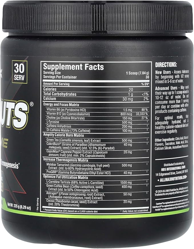 ALLMAX Nutrition Rapidcuts Xtreme Powder Lean Lemon Lime 235G