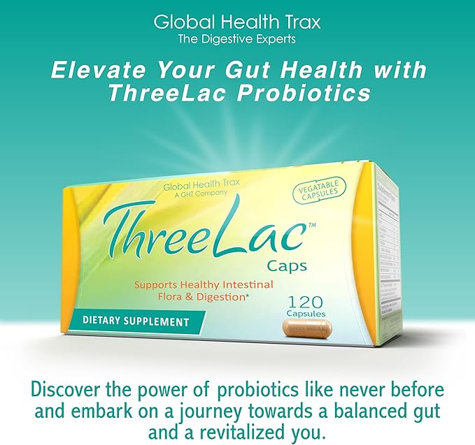 GHT - ThreeLac Probiotic Capsules 240 Ct - Comprehensive Digestive Support for Men Women and Children - Immune System and Gut Balance Non-GMO