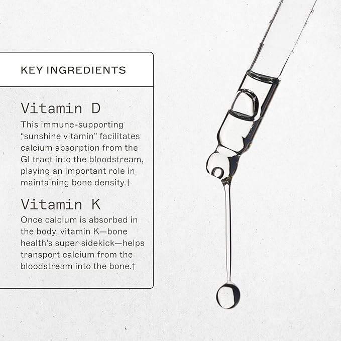 Amy Myers MD Vitamin D3/K2 Liquid - Supports Bone Health Immune Function &amp Hormone Balance - High Absorption - Non-Dairy Gluten-Free - 1 fl oz (30 Servings)