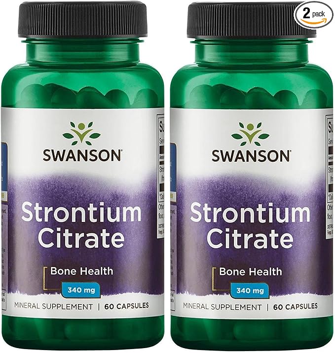 Swanson Strontium Citrate 340 mg 60 Caps (2 Pack)