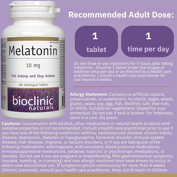 Bioclinic Naturals - Melatonin 10 mg 180 Tablets