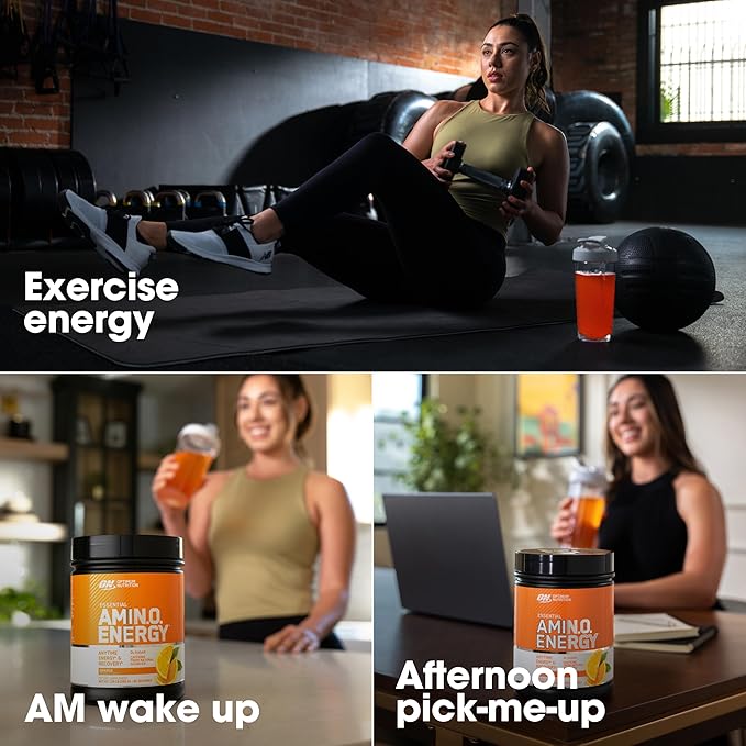 Optimum Nutrition Amino Energy - Pre Workout with Green Tea BCAA Amino Acids Keto Friendly Green Coffee Extract Energy Powder - Orange Cooler 65 Servings (Packaging May Vary) (Pack of 6)