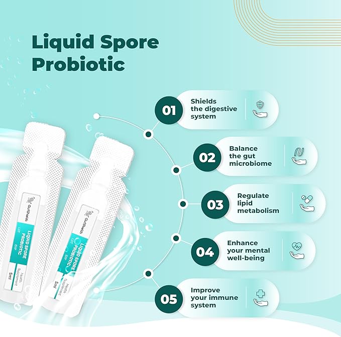 Liquid Spore Probiotic for Adult Women &amp Men | Supports IBS Gas Bloating &amp Diarrhea | Improve Digestive &amp Immune System | 20 Servings