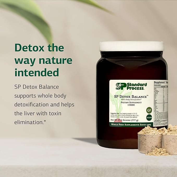 Standard Process SP Detox Balance - Detox Cleanse with Pea Protein Iron Magnesium &amp Choline - Vegan Non-Dairy &amp Gluten-Free - 28 oz