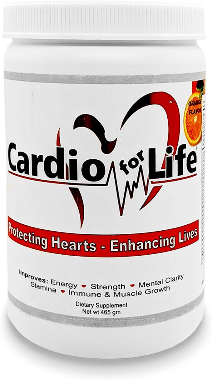 Health Guardian Cardio for Life L-Arginine Powder 16oz - Natural Nitric Oxide Supplement Cardiovascular Increase Energy - Orange