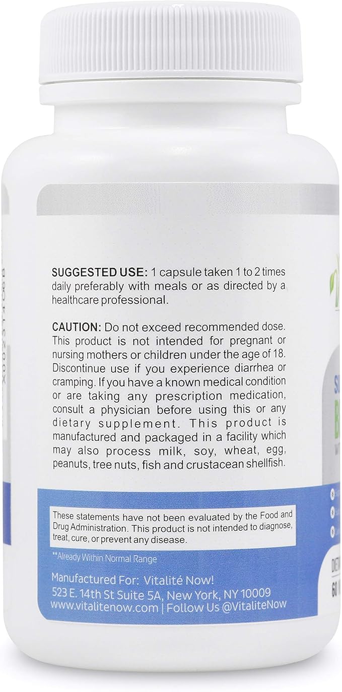 Vitalité Now! High Strength Berberine 500mg + Bitter Melon &amp Banaba - Immune System Health - Cardiovascular &amp Gastrointestinal Support - 60 Vegetarian Capsules
