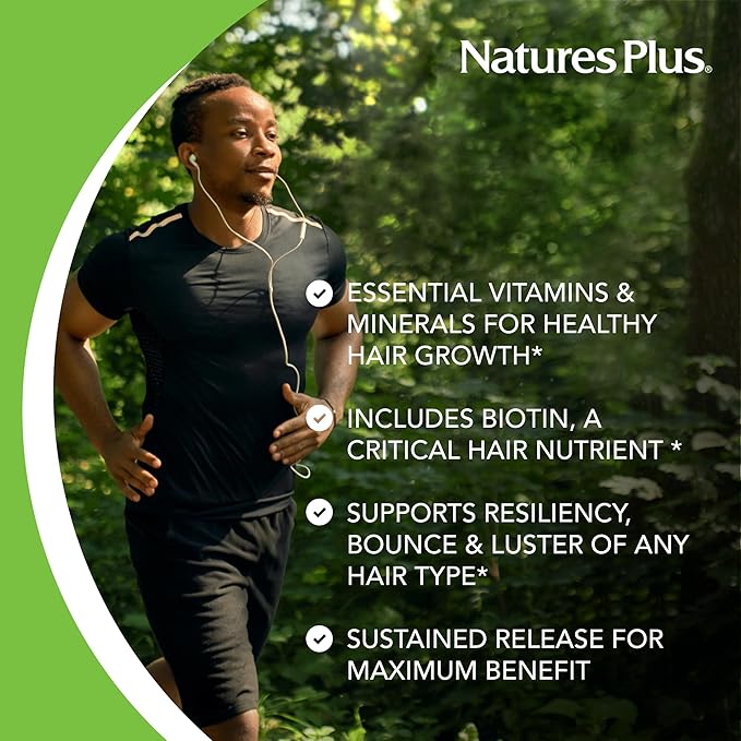NaturesPlus Ultra Hair - 90 Sustained Release Tablets - Supports Healthy Hair Growth - for Men &amp Women - Gluten Free - 45 Total Servings