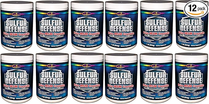7 Lights Sulfur Defense Pure 99.9% MSM (Methylsulfonylmethane) Crystals 1 Pound Case Pack of 12