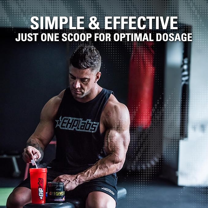 EHP Labs OxyShred Hardcore Super Dosed Pre Workout Powder - Preworkout Powder with L Glutamine &amp Acetyl L Carnitine Energy Boost Drink - 275mg of Caffeine - Grape Bubblegum 40 Servings