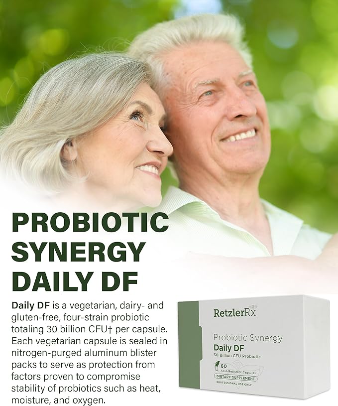 Probiotic Synergy Daily Df - 30 Billion CFU - Acid Resistant DRCaps - Lactobacillus Acidophilus La-14 Lactobacillus Plantarum Lp-115 Bifidobacterium Longum Bl-05 HOWARU Bifido HN019-60 Count