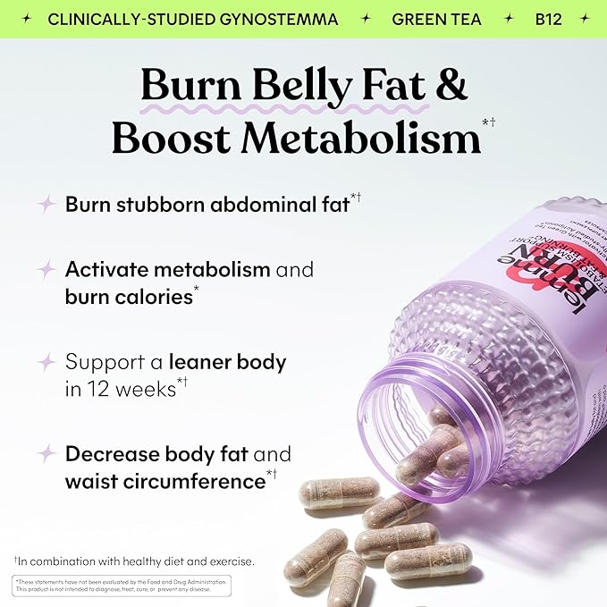 Lemme Burn &amp Debloat Capsule Bundle - Metabolism &amp Fat Burning + Debloat Capsules for Bloating &amp Gas Relief Probiotics &amp Prebiotics - Gluten Free Non-GMO - 60 Ct. Each