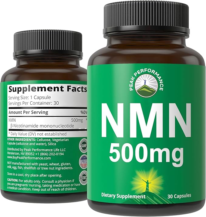 NMN Supplement Ultra High Strength Stabilized Nicotinamide Mononucleotide 500mg Per Capsule. 2 Capsules = 1000mg of NMN. Boost NAD Levels. Healthy Aging NAD+ Supplements for Men and Women