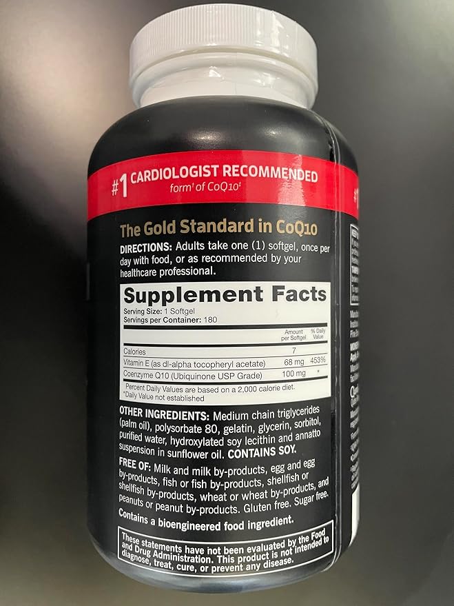 Qunol CoQ10 100mg Softgels Ultra 3X Better Absorption Coenzyme Q10 Supplements - Antioxidant Supplement for Vascular and Heart Health &amp Energy Production - 6 Month Supply - 180 Count