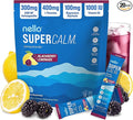 Nello Supercalm Powdered Drink Mix Cortisol Reducer* Sleep Aid Supplement L Theanine Ksm-66 Ashwagandha Magnesium Glycinate Vitamin D 3 No Sugar Non GMO 20 Ct BlackBerry Lemonade