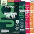 Supergut Foundational Daily Fiber Vegan &amp Sugar Free Prebiotic Powder Blend for Gut Health &amp Digestive Support Plant Based Supplement for Men &amp Women with 6g of Fiber Variety Pack 15 S