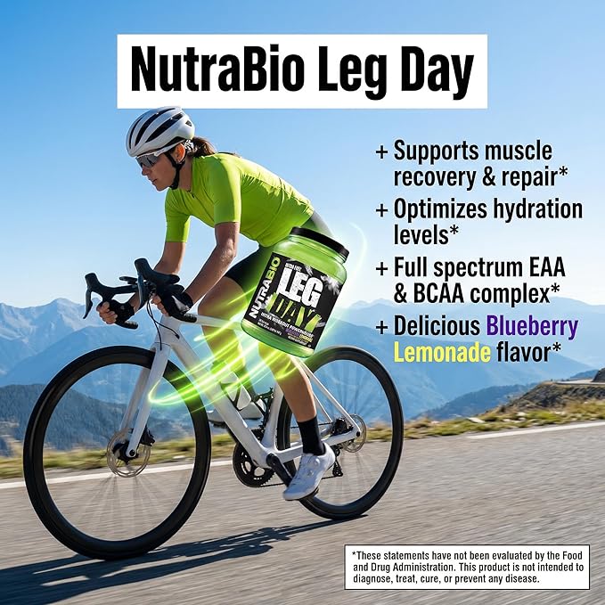 NutraBio Leg Day Intra Workout Powder – Advanced Carb Supplement with Cluster Dextrin &amp Electrolytes – Carb Powder with EAAs/BCAAs – Cyclic Dextrin for Performance – Blueberry Lemonade 20 Serving