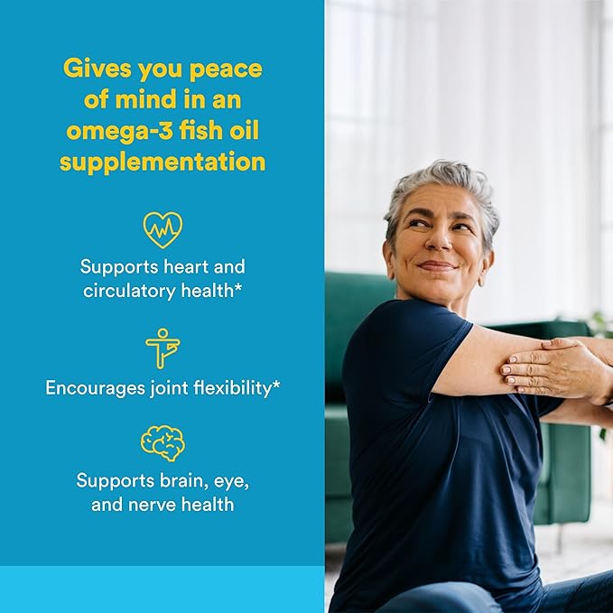 Natural Factors RxOmega-3 Ultra Strength - Brain &amp Heart Health Support - Eye Health Supplement with EPA &amp DHA - Supplement with Omega-3 Fatty Acids &amp Vitamin D3-150 Softgels (75 Servings)