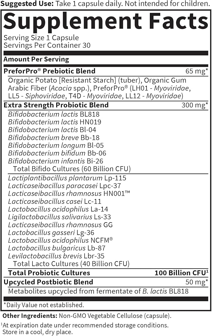 Garden of Life Dr. Formulated Pre Post &amp Probiotics 100 Billion CFU Once Daily 3-in-1 Complete Probiotics Prebiotics &amp Postbiotics Supplement for Women and Men – Extra Strength 30 Day Suppl