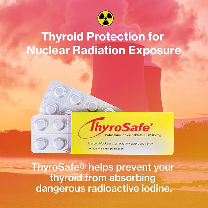 65mg Potassium Iodide Tablets (120 Pack) - Protects Your Thyroid from Nuclear Radiation Exposure