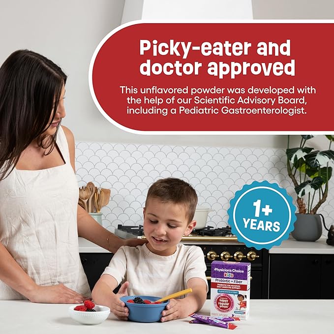 Physician's CHOICE Kids Happy Tummy Bundle - Fiber 24pck + Probiotic 30ct