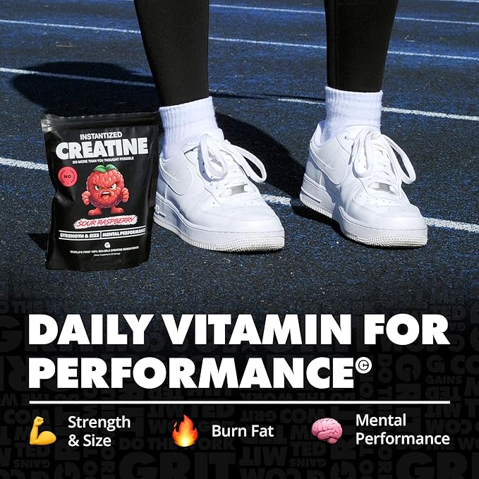 Gains in Bulk Instantized Creatine Monohydrate for Women and Men Soluble Pre Workout Powder Supports Muscle Building Strength and Performance Sweet Lemonade and Sour Raspberry 60 Servings
