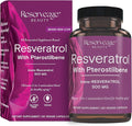 Reserveage Beauty Resveratrol 500 mg with Pterostilbene Antioxidant Supplement for Immune Support &amp Heart Health Supports Healthy Aging Paleo Keto 60 Capsules (60 Servings)