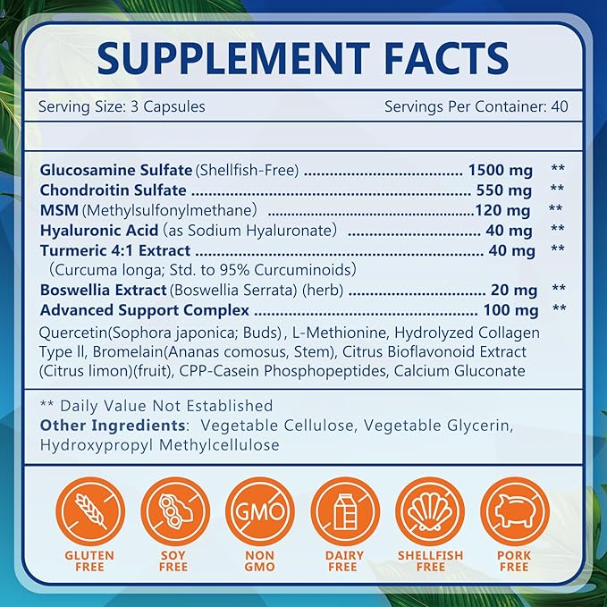 NATURE TARGET Probiotics for Men with Men Care Supplement Glucosamine Chondroitin MSM Joint Support Supplement Shellfish Free