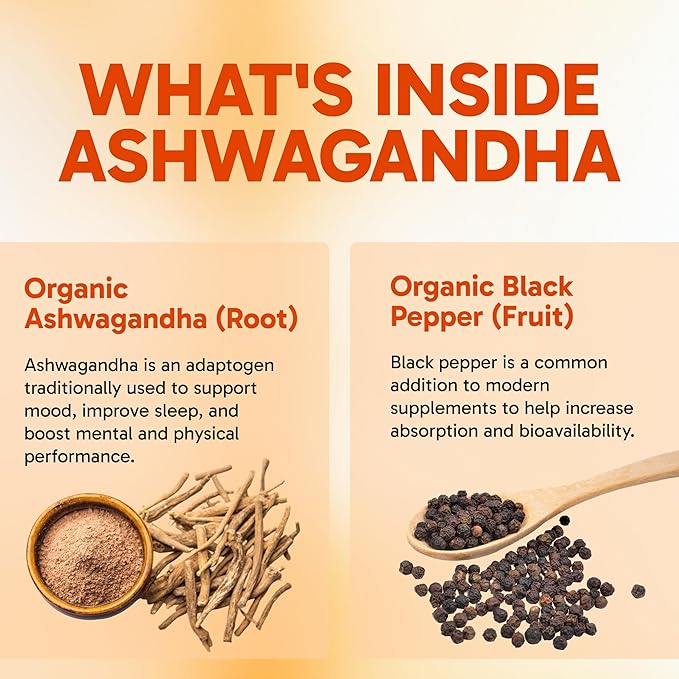 Clinical Effects Ashwagandha with Black Pepper for Stamina and Calm - 60 Ashwagandha Capsules - Made in the USA