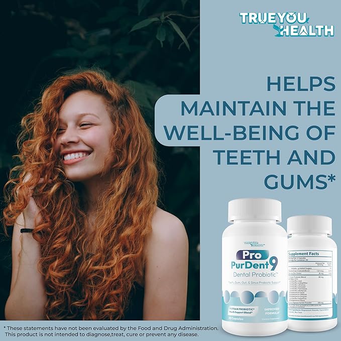 Pro PurDent9 Dental Probiotic - Our Best Dental Probiotics for Teeth and Gums - Mouth Probiotic - Boost Oral Health - Sinus Ear Nose Throat Probiotics - Teeth Supplement - Gum Health Supplements
