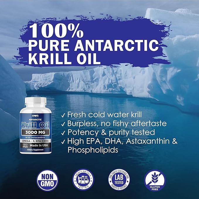 Dr. JOEL'S MOM NUTRIX Antarctic Krill Oil Supplement - 150 Softgels - High Absorption EPA DHA Astaxanthin &amp Phospholipid - No Fishy Aftertaste Like Fish Oil - Made in USA