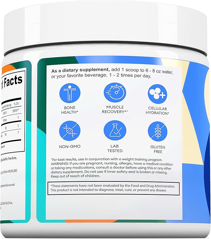 GoldenRoot GLDN Creatine HMB - Creatine Monohydrate with HMB for sustained Muscle Support and Recovery with Vitamin D3 and K2 for Bone and Joint Health - Unflavored - 30 Servings (1)