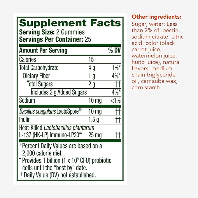Align Probiotic3-in-1 Biotic GummiesPre + Pro + Postbiotic#1 Doctor Recommended-Probiotic Brand‡Helps Relieve Occasional Bloating*BlackBerry Flavor50 Gummies(Pack of 2)