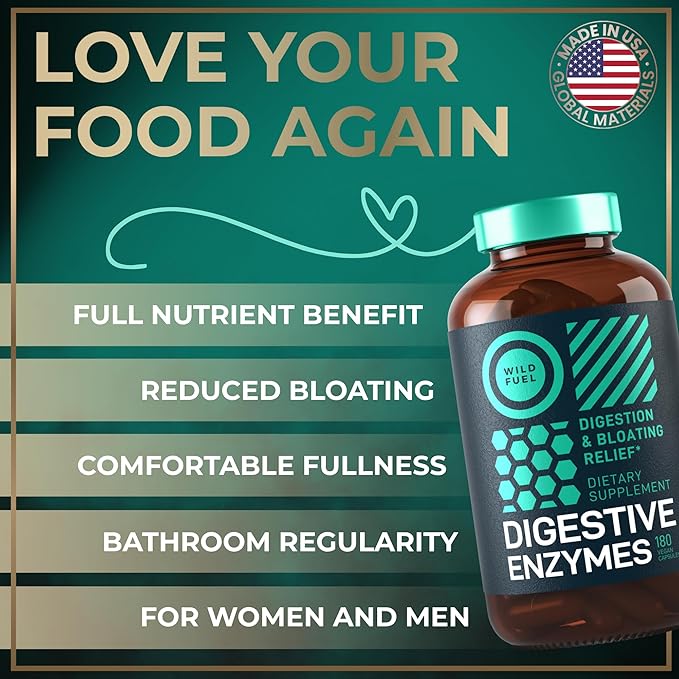 Digestive Enzymes for Women and Men with Probiotics and Prebiotics - Vegan Digestive Enzyme Blend - Bloating Support Gut Health &amp Digestion Supplement with Artichoke Ginger Turmeric - 180 Capsule