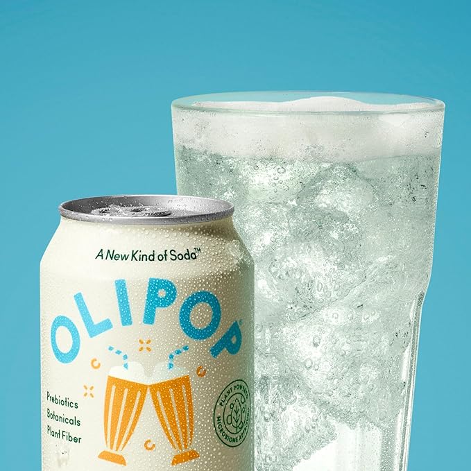 OLIPOP Prebiotic Soda Pop Cream Soda A New Kind of Soda Packed with Prebiotics Fiber and Botanicals Gluten Free GMO Free 12oz (12-Cans)