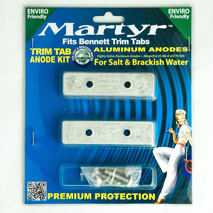 Martyr (Canada Metal Pacific) CMBNT1AKITA Anode Kit-Bennett Trim Tab Aluminum (2 pack) Made by Martyr (Canada Metal Pacific)