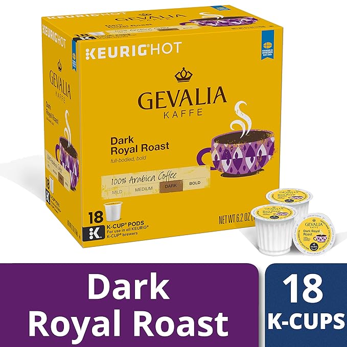 Gevalia Dark Royal Roast K-Cup Coffee Pods (18 Pods)