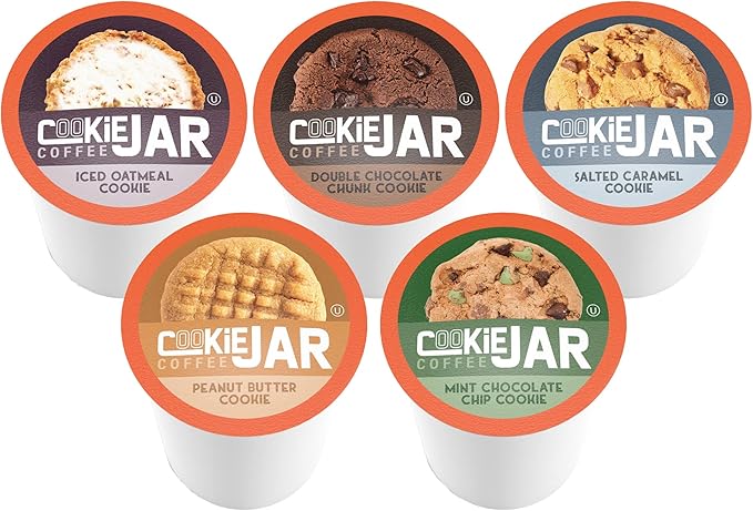 Cookie Jar Assorted Flavored Coffee Pods for Keurig K Cup BrewersVariety Pack – Flavored Coffee Sampler with Multiple Delicious Options40 Count (Pack of 2)