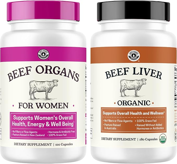 Left Coast Performance Beef Organ Supplement for Women + Organic Beef Liver Capsules - Organic Nutrient Dense Superfood for Overall Energy Health &amp Wellness - No Fillers Freeze Dried Supplement