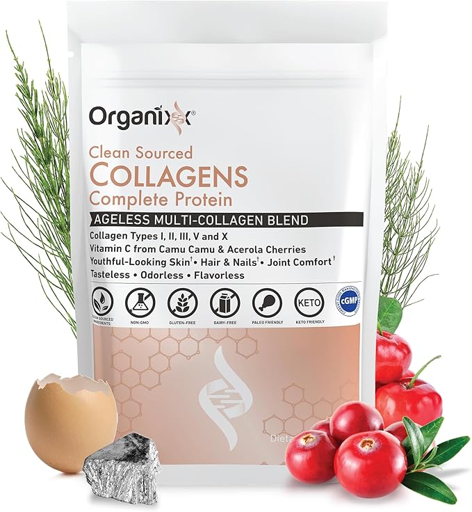 Organixx Clean Sourced Collagens (30 Servings) &amp Turmeric 3D (60 Caps) Bundle Collagen Protein Organic Turmeric Ginger &amp Ashwagandha Supports Joints Skin Hair Nails &amp Immune Health