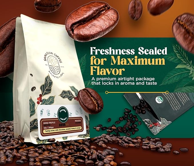 Samarian Coffee Medium Roast – Colombian Single-Origin Arabica – Specialty Ground Coffee with Citrus &amp Floral Notes – Smooth &amp Aromatic – For Pour Over French Press Chemex V60 – 12oz Bag
