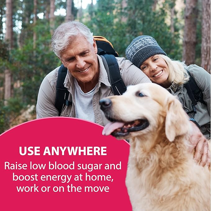 TRUEplus Glucose Tablets Chewable Raspberry Flavor 15g Fast-Acting Carbohydrates Fat Free Gluten Free Raise Low Blood Sugar and Boost Energy 50 Count 12 Bottles