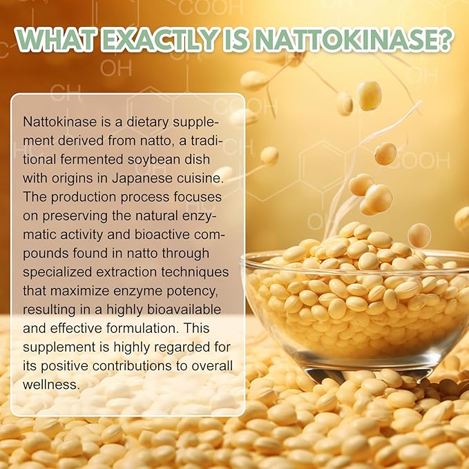 Nattokinase 10000 FU with CoQ10 100mg Vitamin K2 Free 90 Capsules - Premium Support for Heart Brain &amp Circulatory Health Cardiovascular System &amp Energy Supplement