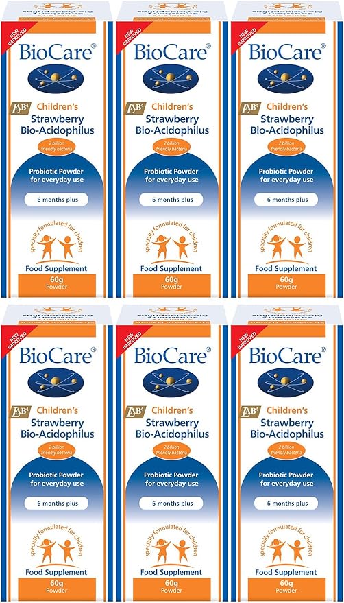 (6 Pack) - Biocare - Child Strawberry BioAcidophilu | 60g | 6 Pack Bundle