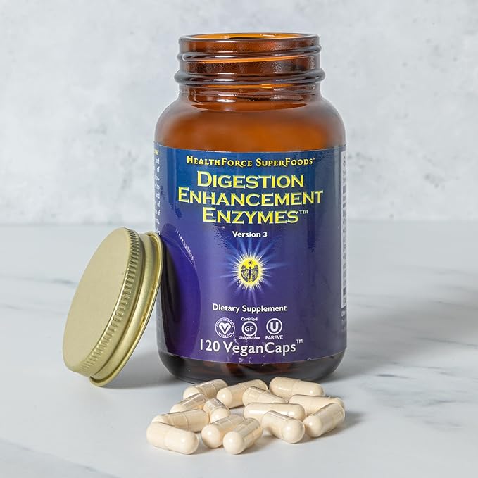 HEALTHFORCE SUPERFOODS Digestion Enhancement Enzymes - 360 Vegan Capsules