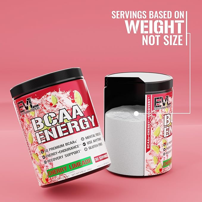 Evlution Replenishing BCAAs Amino Acids Powder for Pre &amp Post Workout (Blue Raz and Cherry Lime 30 Servings Each)