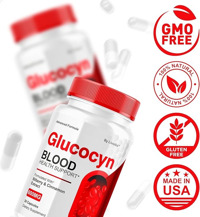 (2 Pack) Glucocyn - Glucocyn Capsules Glycogen Support Official Gluco Cyn Supplement Pills Health &amp Wellness All Natural Ingredients Glucosyn Plus Premium Advanced Formula 60 Capsules for 2 Mon