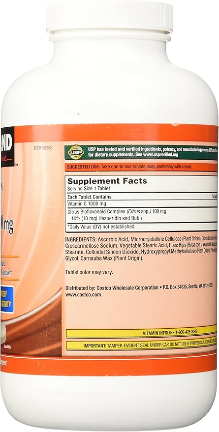 Kirkland Signature Vitamin C w/ Rose Hips 500 Tablets